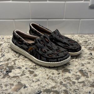 Hey Dude Gray Leopard Slip-On Shoes